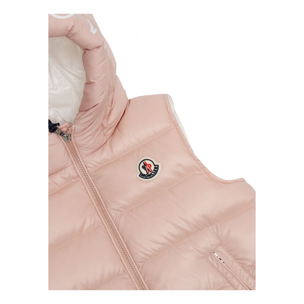 Pink Montreuil Hooded Down Vest   kids atelier