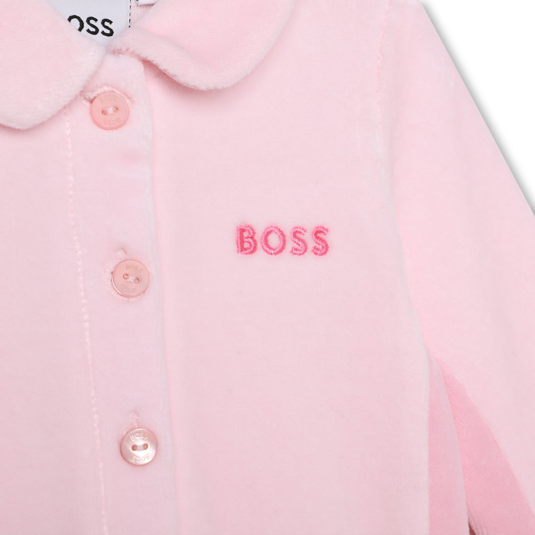 Pink Logo Collar Pajamas & Hat Set