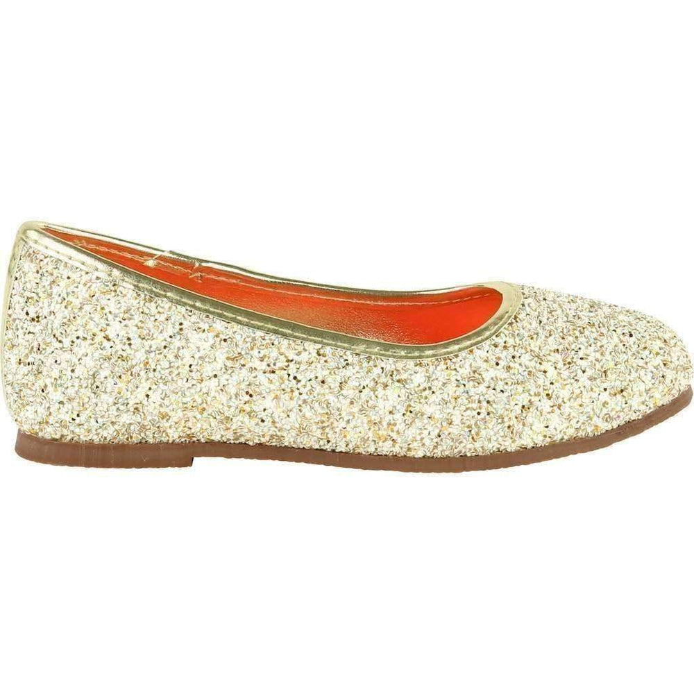 Gold Glitter Ballerina Shoes-Shoes-Billieblush-kids atelier