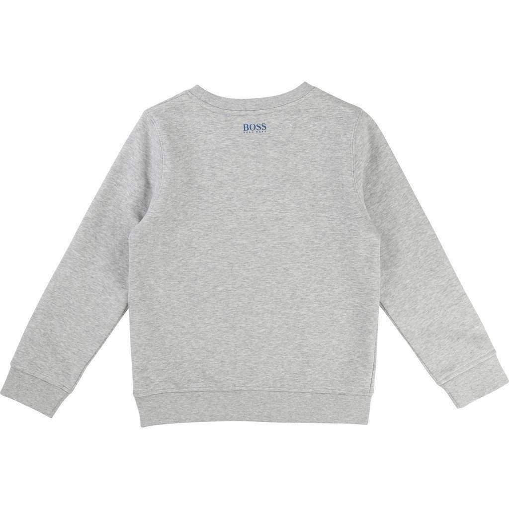 Gray Logo Sweatshirt-Outerwear-BOSS-kids atelier