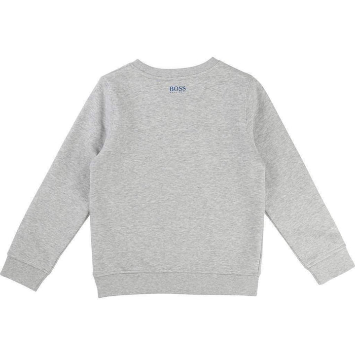 Gray Logo Sweatshirt-Outerwear-BOSS-kids atelier