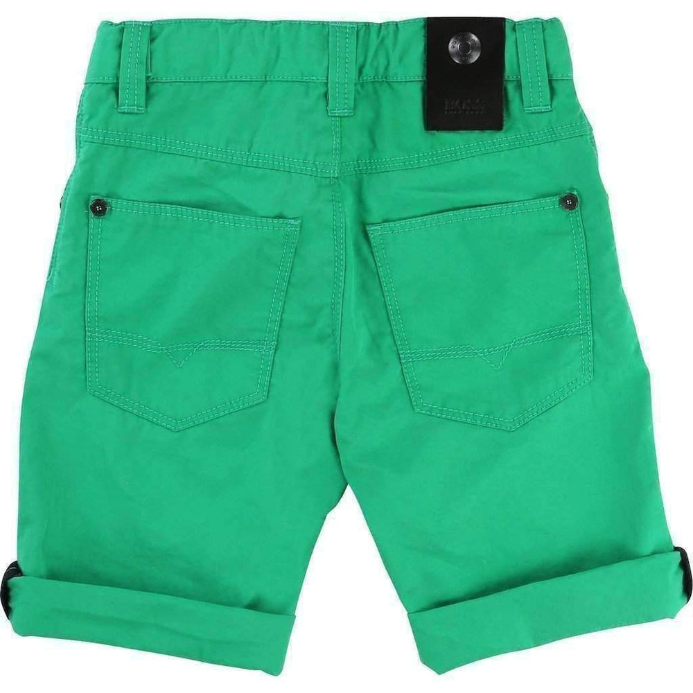 Green Bermuda Shorts-Shorts-BOSS-kids atelier