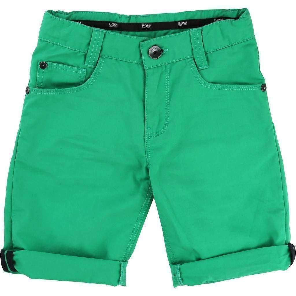 Green Bermuda Shorts-Shorts-BOSS-kids atelier