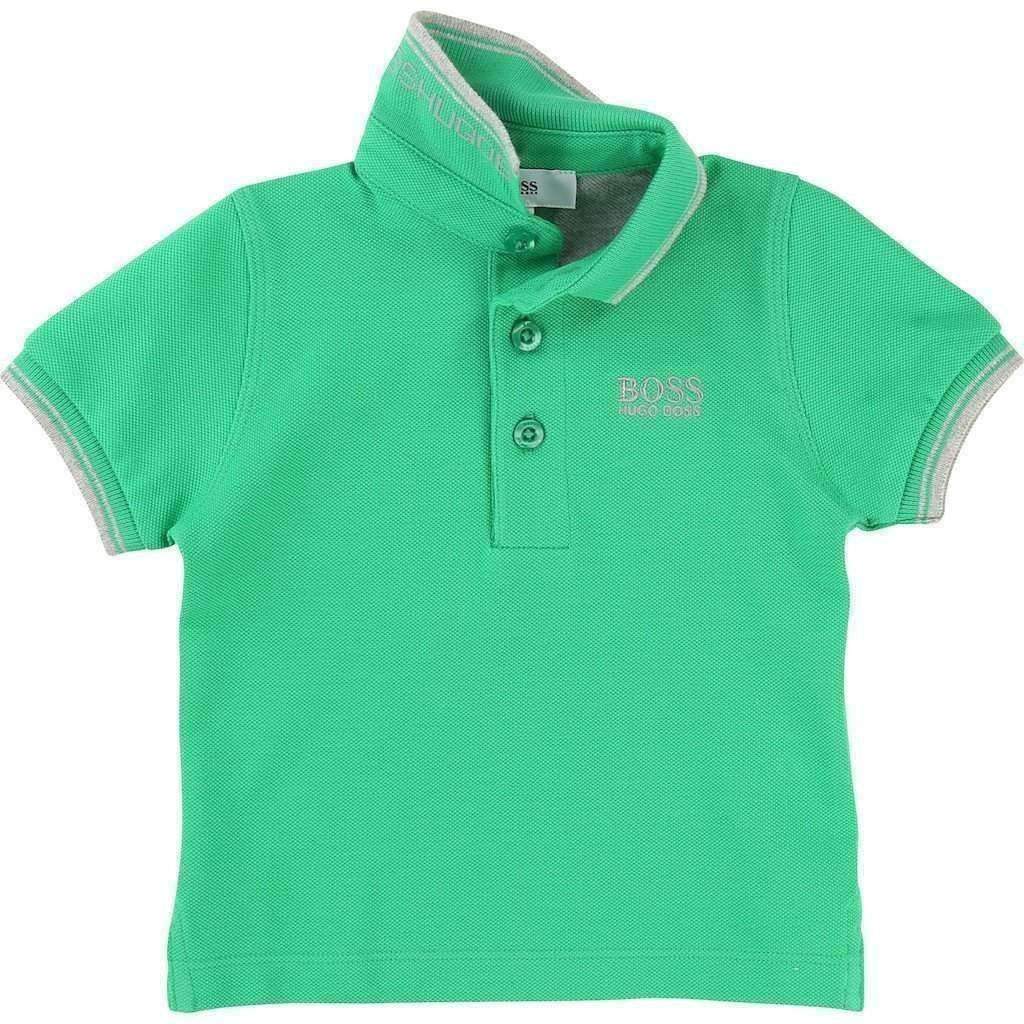 Green Short Sleeve Polo-Shirts-BOSS-kids atelier