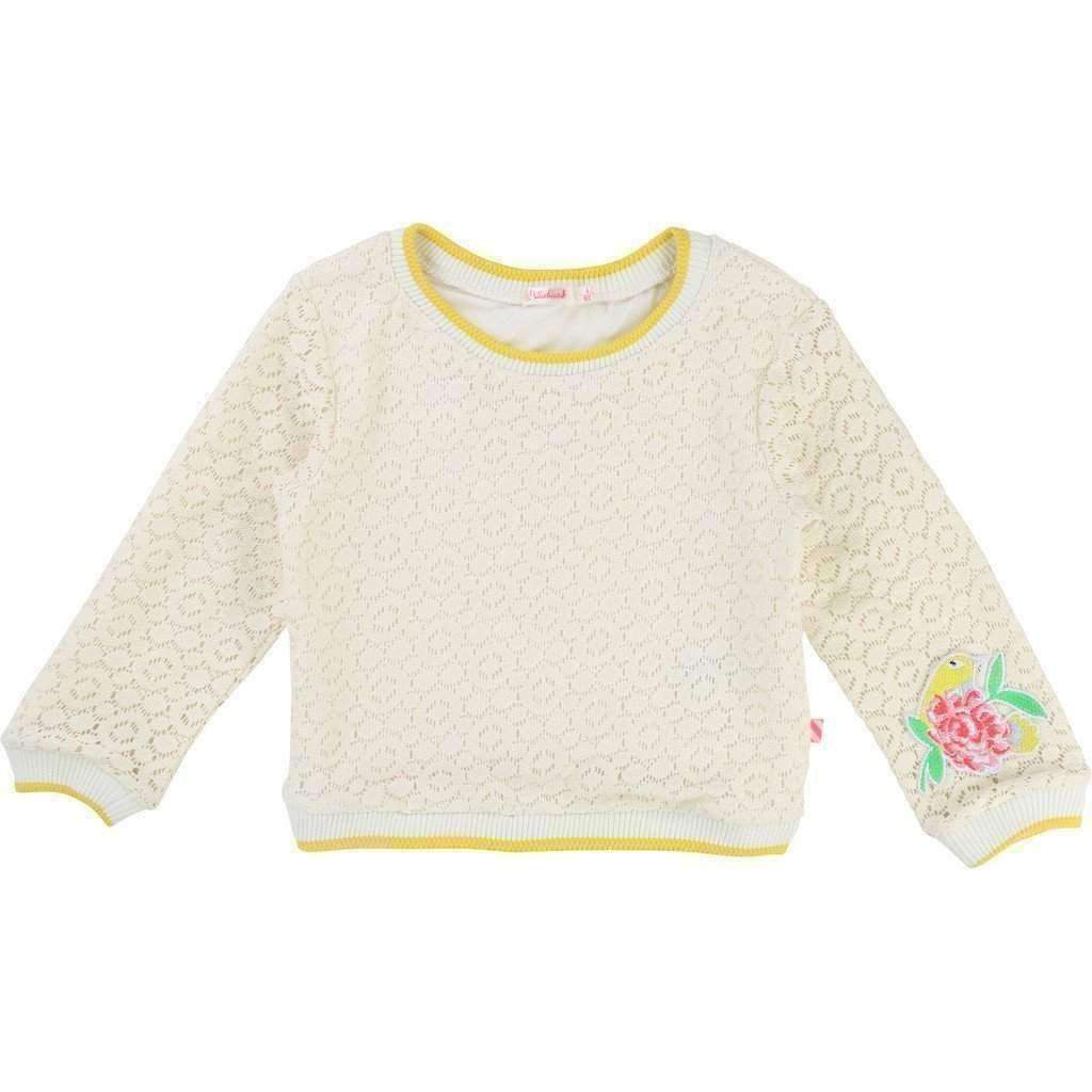 Ivory Lace Sweater-Shirts-Billieblush-kids atelier