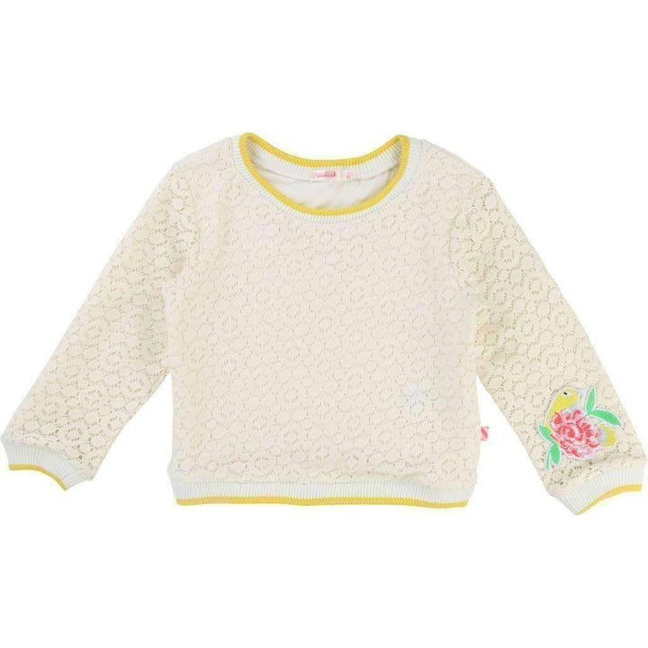 Ivory Lace Sweater-Shirts-Billieblush-kids atelier