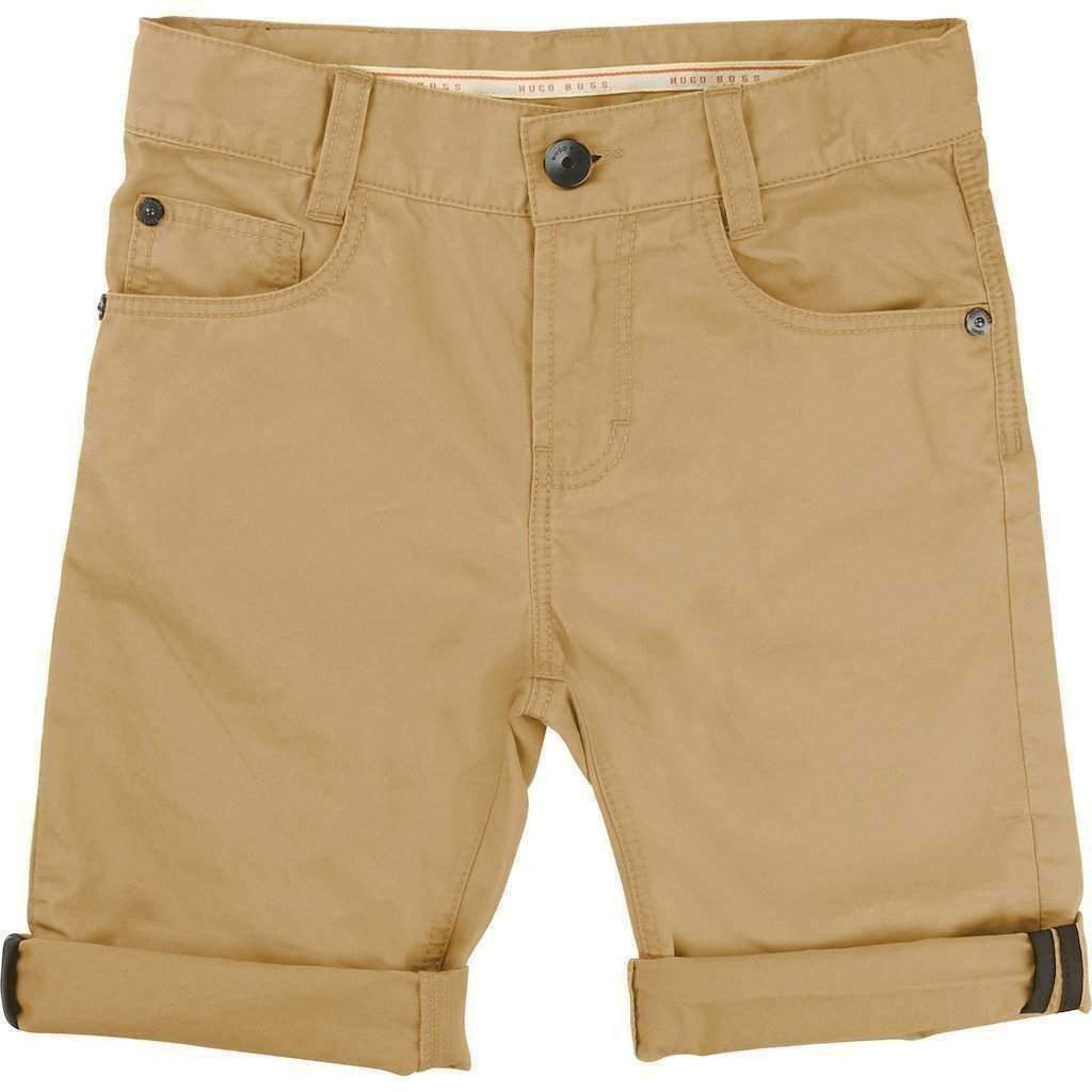 Khaki Bermuda Shorts-Shorts-BOSS-kids atelier