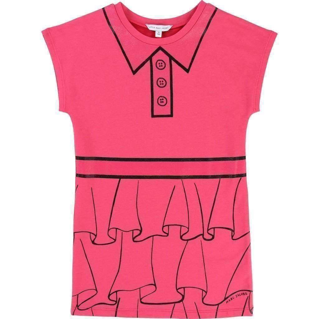 Line Drawn Pink Dress-Dresses-Little Marc Jacobs-kids atelier