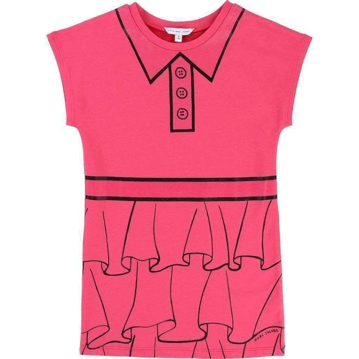 Line Drawn Pink Dress-Dresses-Little Marc Jacobs-kids atelier