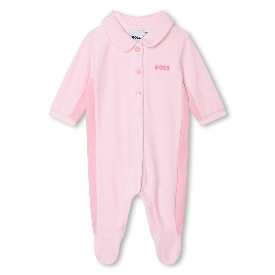 Pink Logo Collar Pajamas & Hat Set
