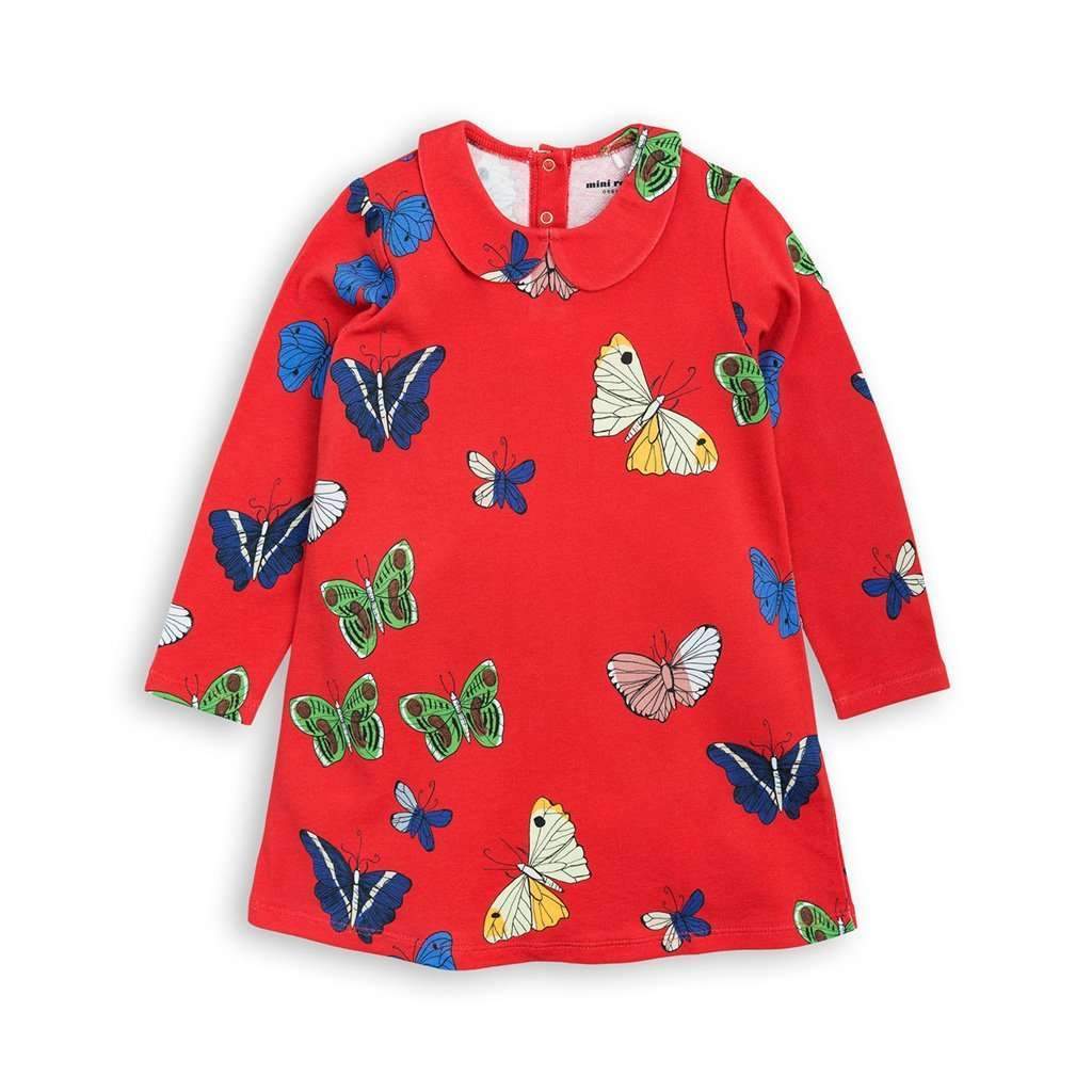 Mini Rodini Red Butterflies Dress-Dresses-Mini Rodini-kids atelier