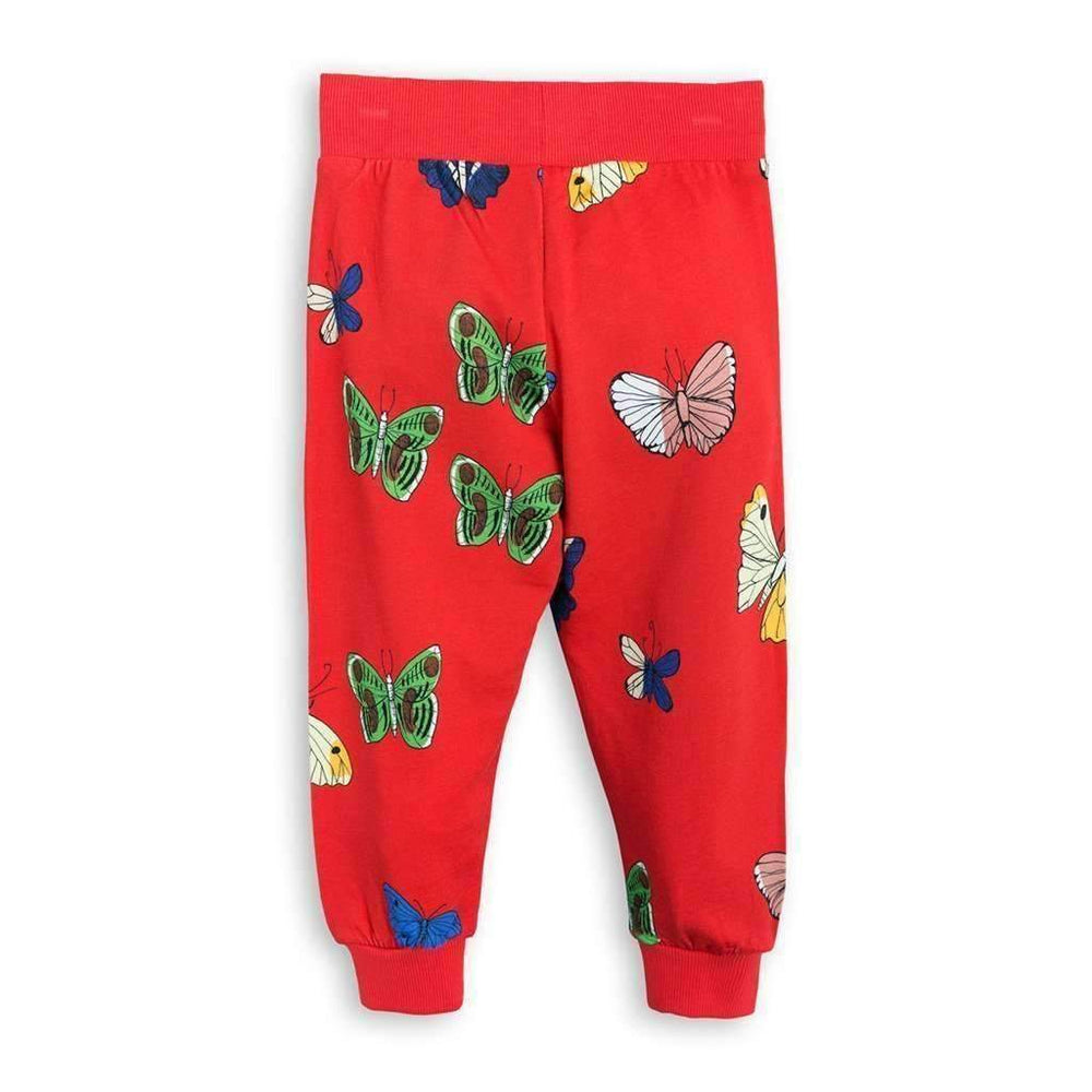 Mini Rodini Red Butterflies Sweatpants-Pants-Mini Rodini-kids atelier