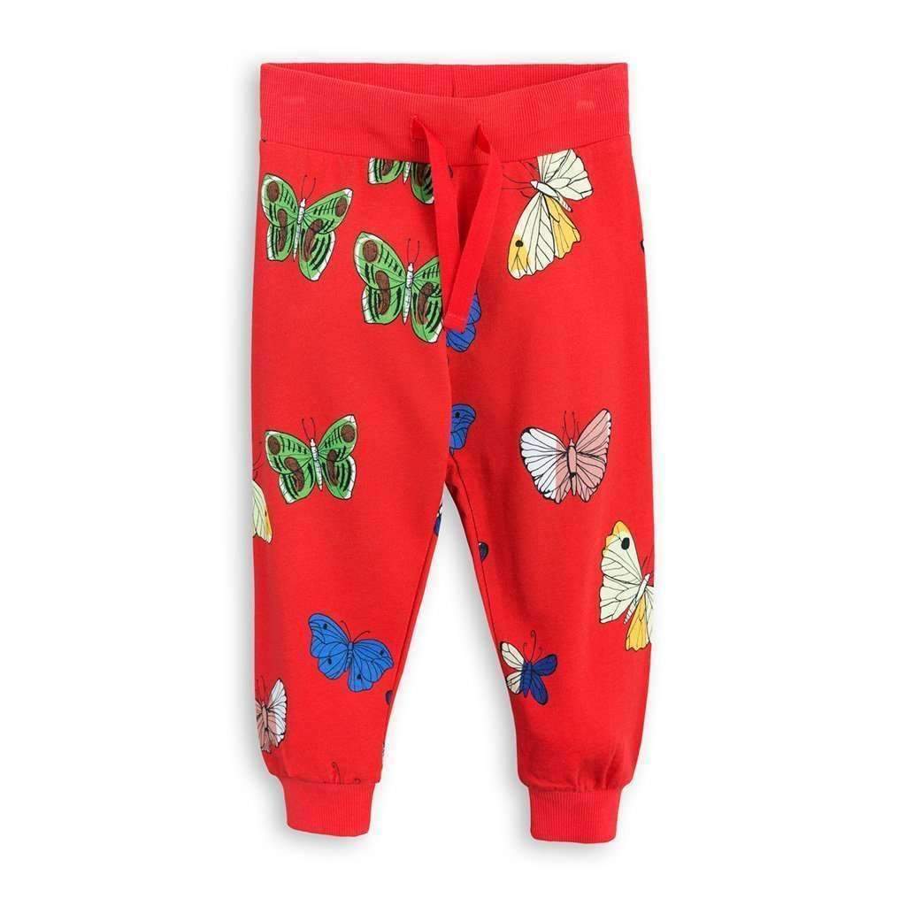 Mini Rodini Red Butterflies Sweatpants-Pants-Mini Rodini-kids atelier