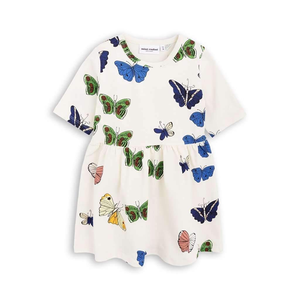 Mini Rodini White Butterflies Dress-Dresses-Mini Rodini-kids atelier