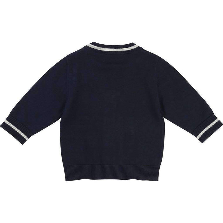 Navy Knit Cardigan-Outerwear-BOSS-kids atelier