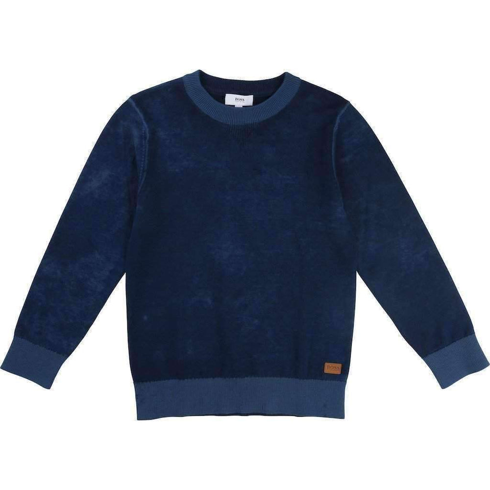 Navy Sweater-Outerwear-BOSS-kids atelier