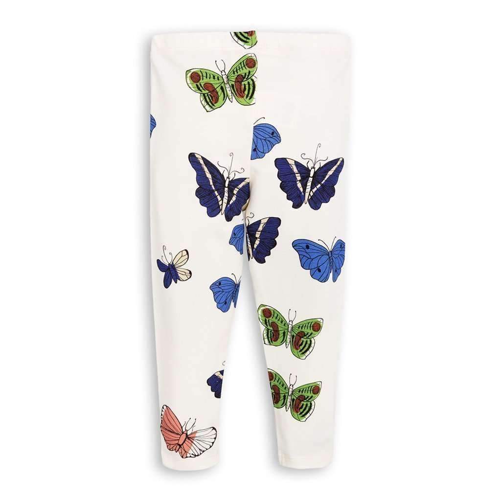 Off White Butterflies Leggings-Leggings-Mini Rodini-kids atelier