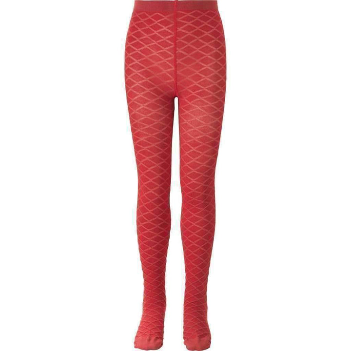 Oilily Red Wafer Textured Tights-Leggings-Oilily-kids atelier