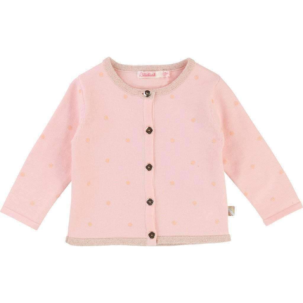 Billieblush Pink Glitter Cardigan-Outerwear-Billieblush-kids atelier