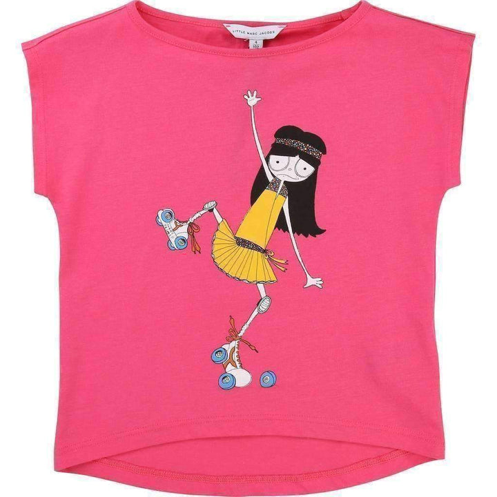 Pink Rollerskate T-Shirt-Shirts-Little Marc Jacobs-kids atelier