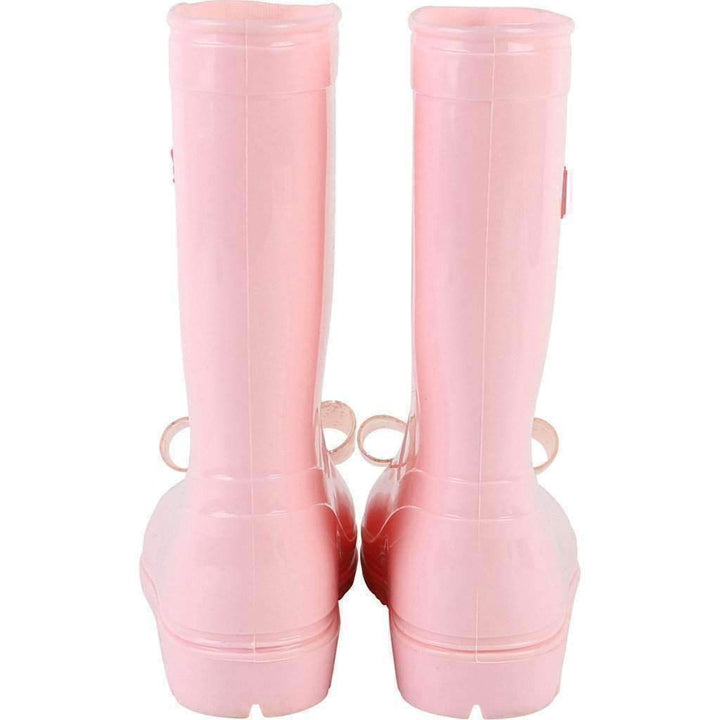 Pink Rubber Rain Boots With Bowtie-Shoes-Billieblush-kids atelier
