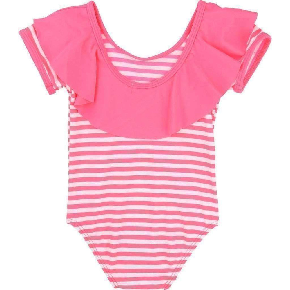 Pink Striped Swimsuit-Swimwear-Billieblush-kids atelier