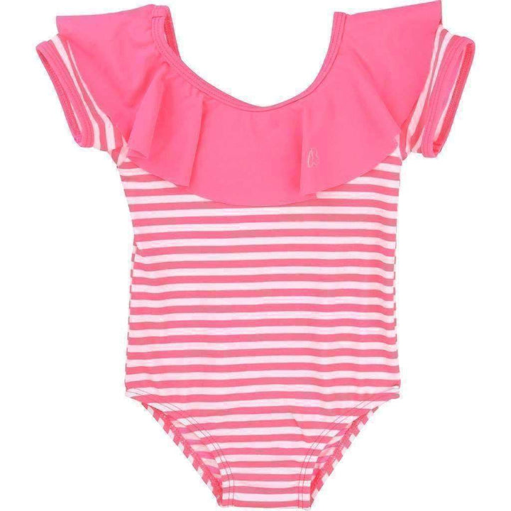 Pink Striped Swimsuit-Swimwear-Billieblush-kids atelier