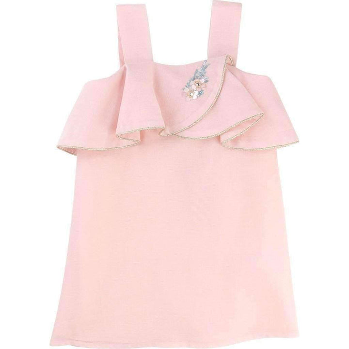 Pink Voile Flared Dress-Dresses-Billieblush-kids atelier