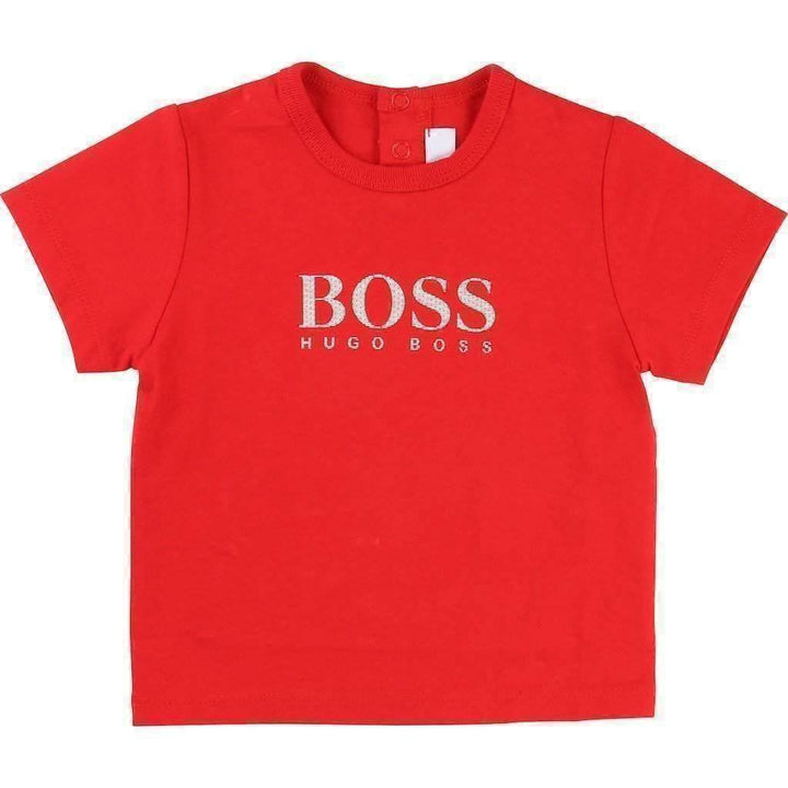 Boss Red Cotton T-Shirt-Shirts-BOSS-kids atelier