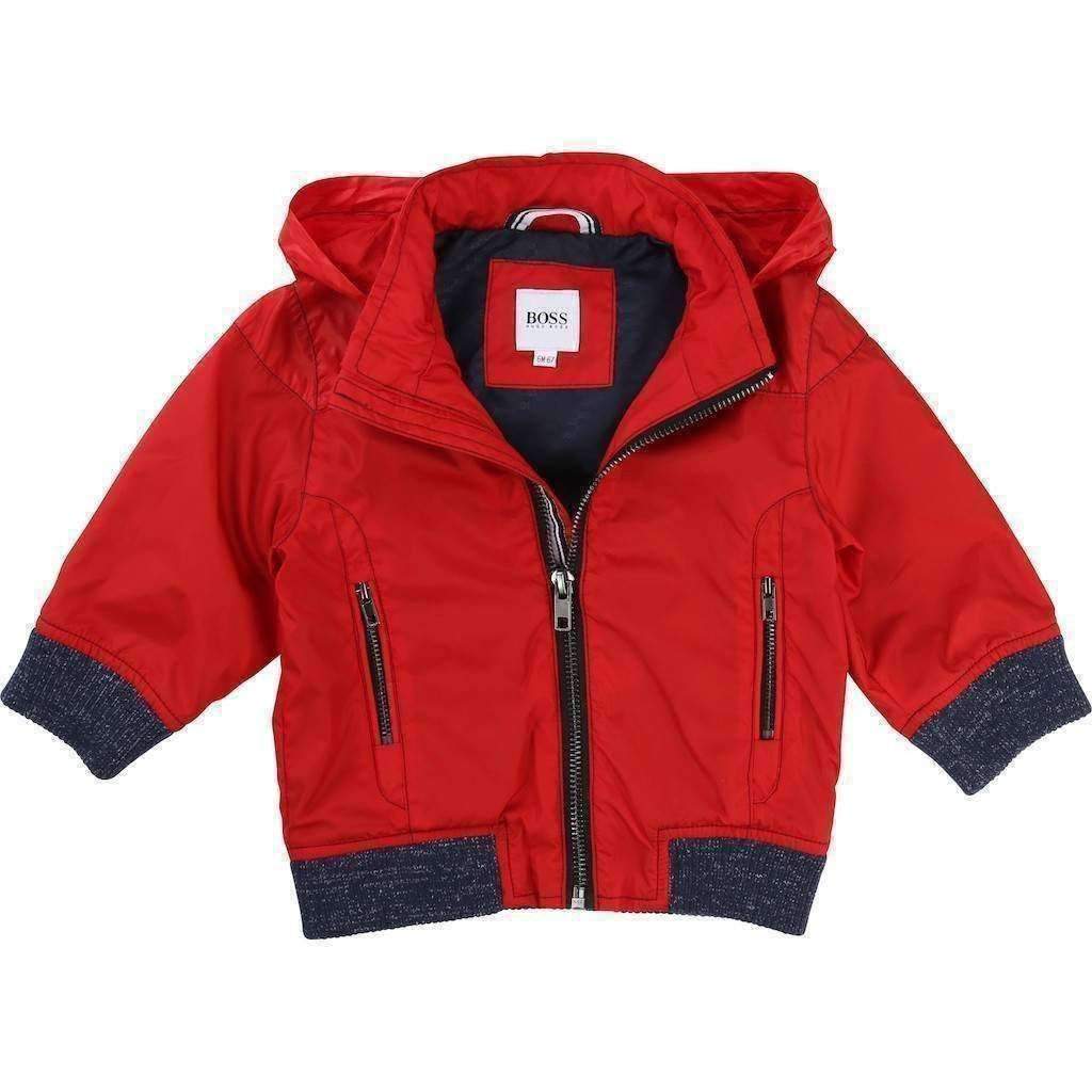 Red Hooded Jacket-Outerwear-BOSS-kids atelier