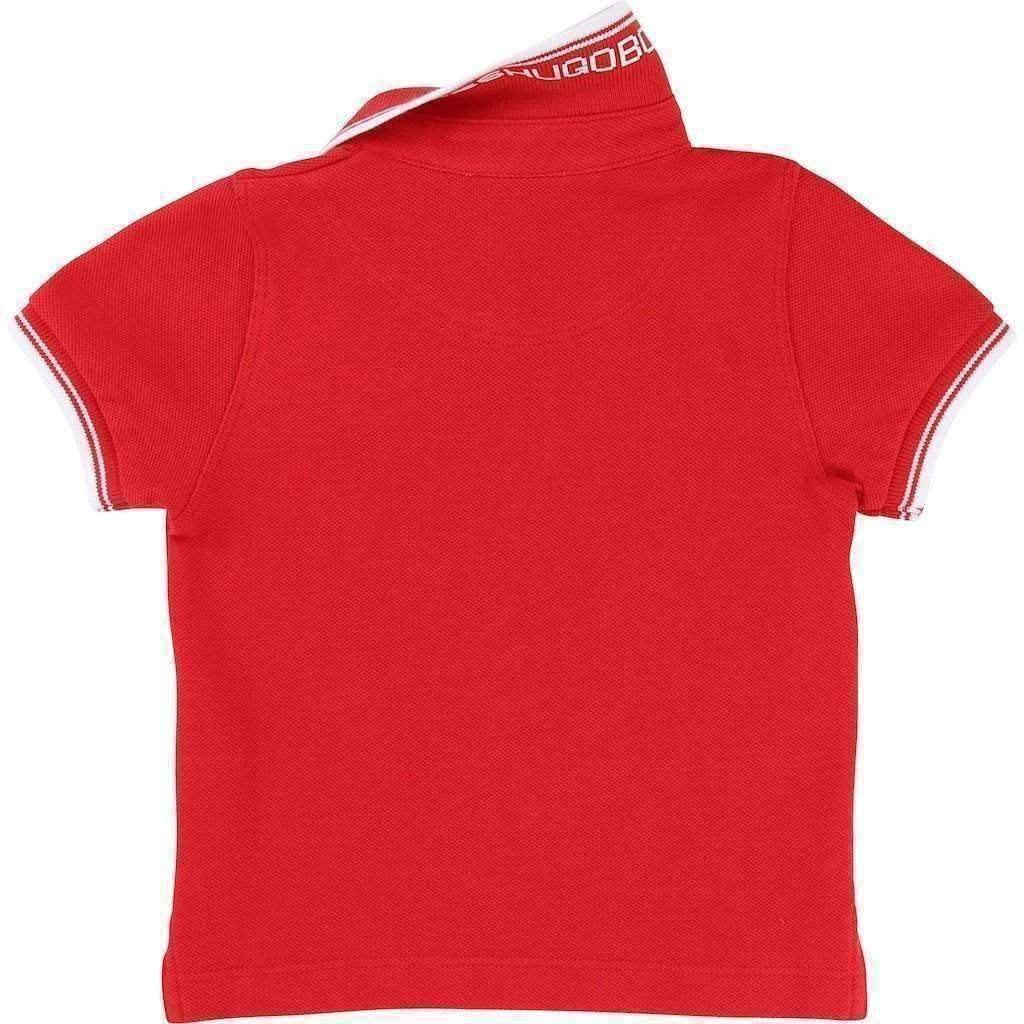 Red Short Sleeve Polo-Shirts-BOSS-kids atelier