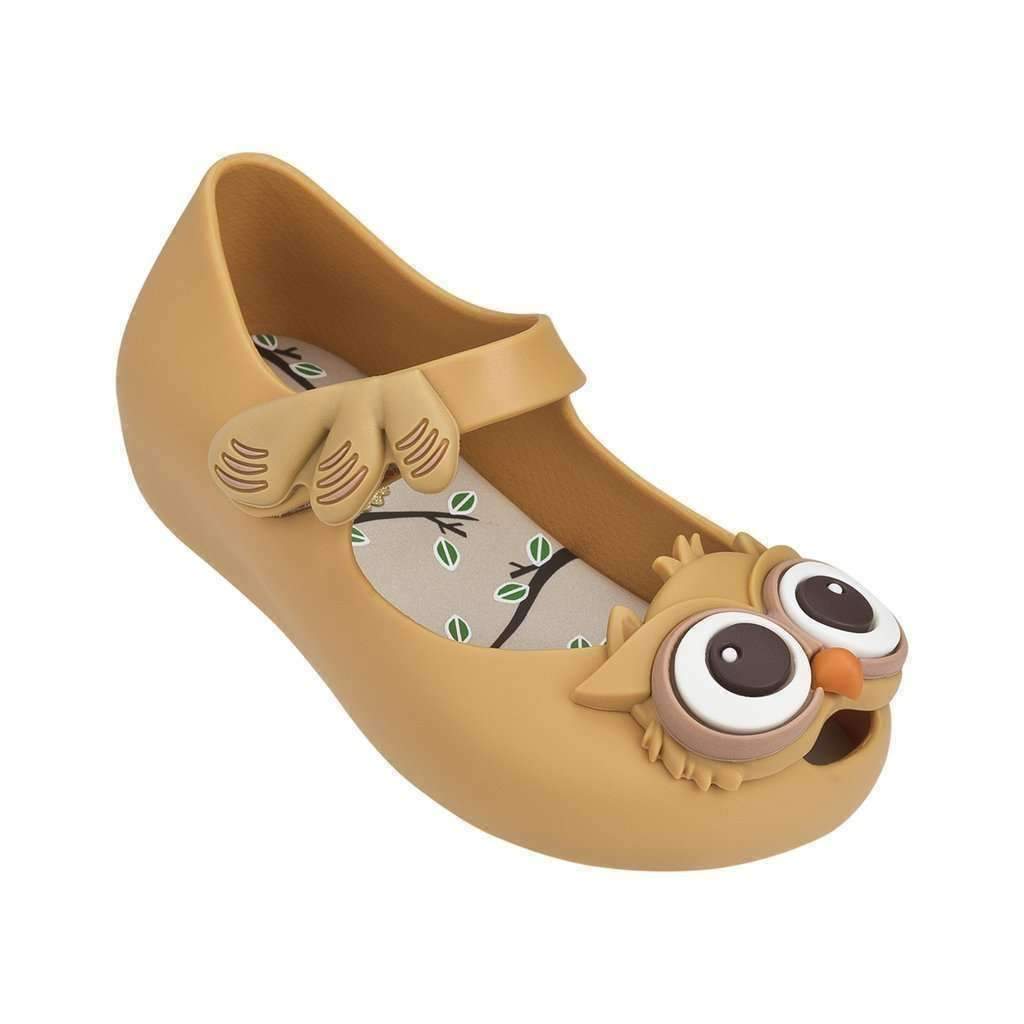 Rustic Gold Owl Mary Janes-Shoes-Mini Melissa-kids atelier