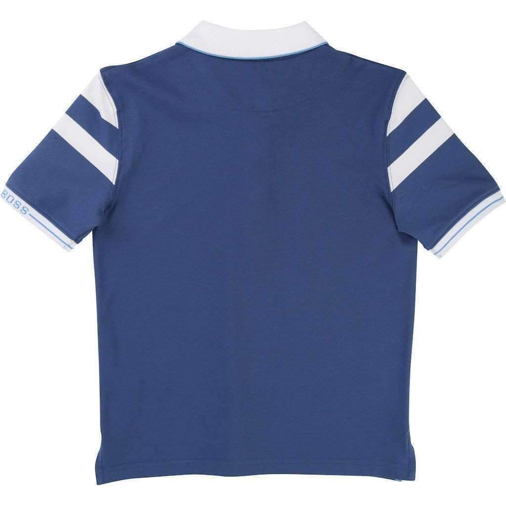 Short Sleeve Mid-Blue Polo-Shirts-BOSS-kids atelier