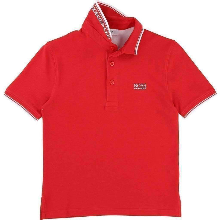 Boss Short Sleeve Red Polo-Shirts-BOSS-kids atelier