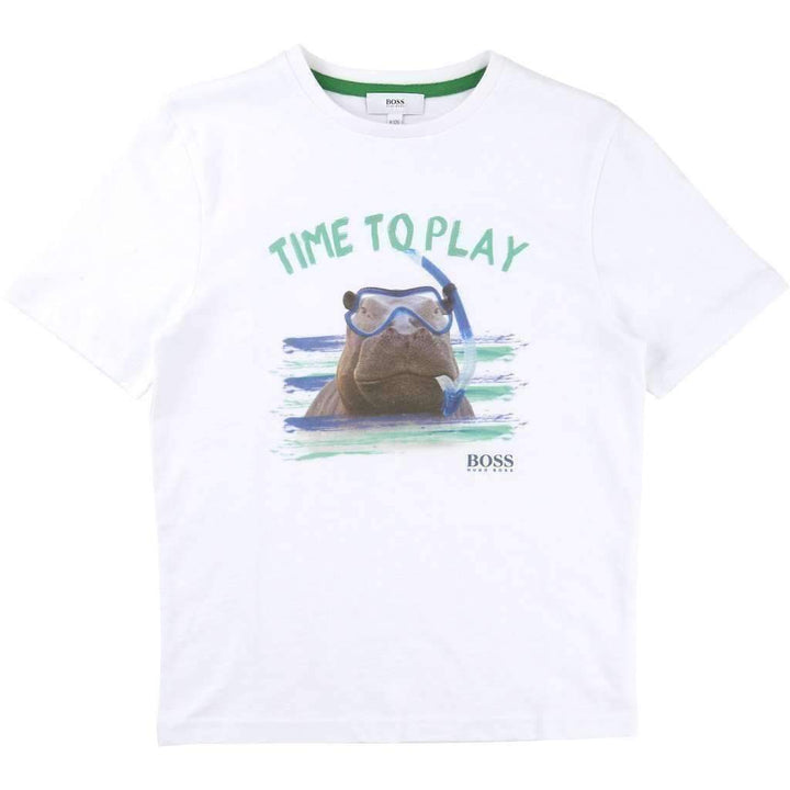 Short Sleeve Snorkeling Hippo Tee Shirt-Shirts-BOSS-kids atelier