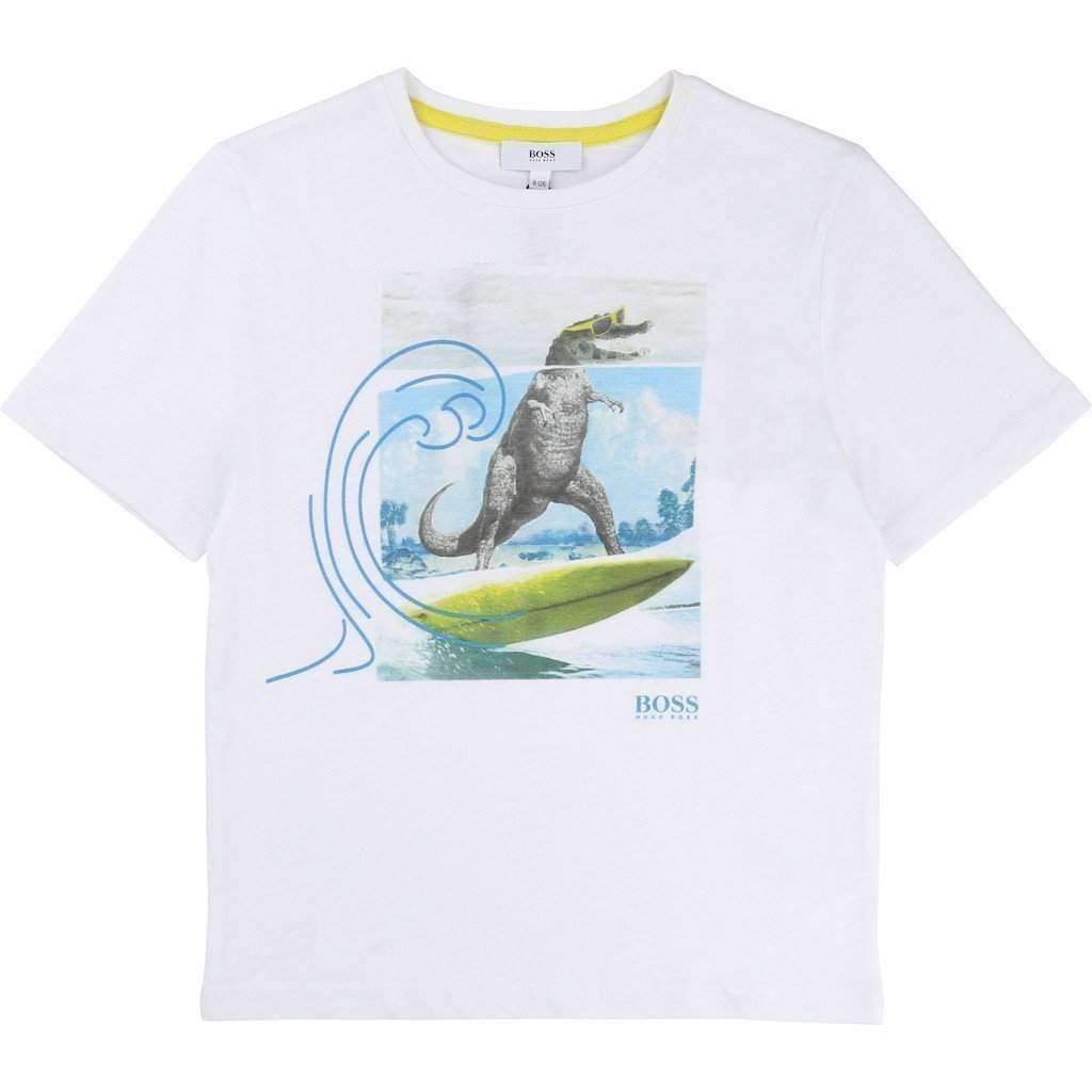 Short Sleeve Surfing T-Rex Tee Shirt-Shirts-BOSS-kids atelier