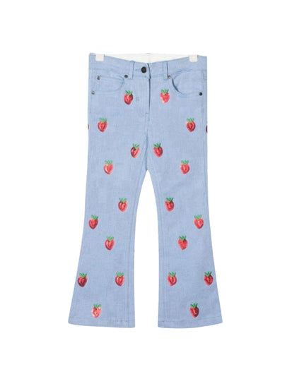 Denim Strawberry Print Jeans
