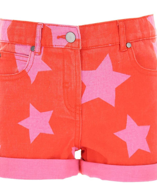 Pink & Red Star Denim Shorts