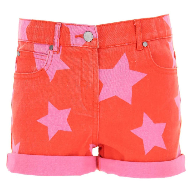Pink & Red Star Denim Shorts