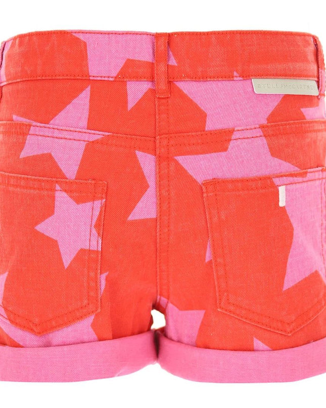 Pink & Red Star Denim Shorts