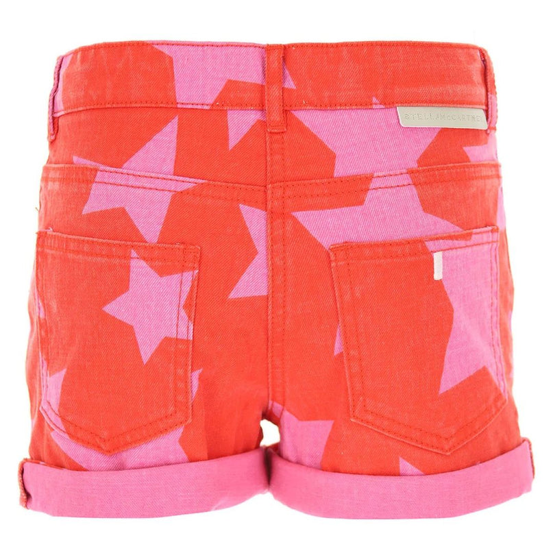 Pink & Red Star Denim Shorts