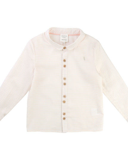 Beige Plaid Collared Shirt