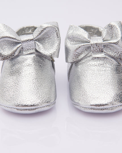 Silver Bow Booties