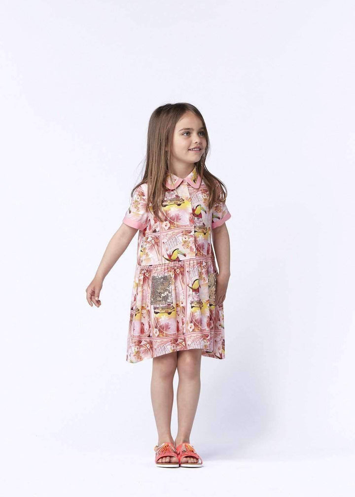 Viscose Printed Dress-Dresses-Billieblush-kids atelier