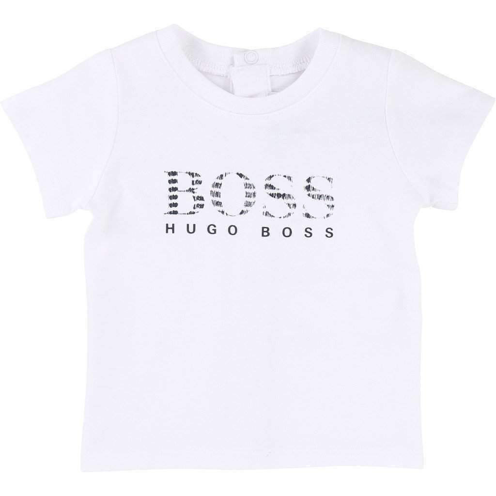 White Boss Logo Tshirt-Shirts-BOSS-kids atelier