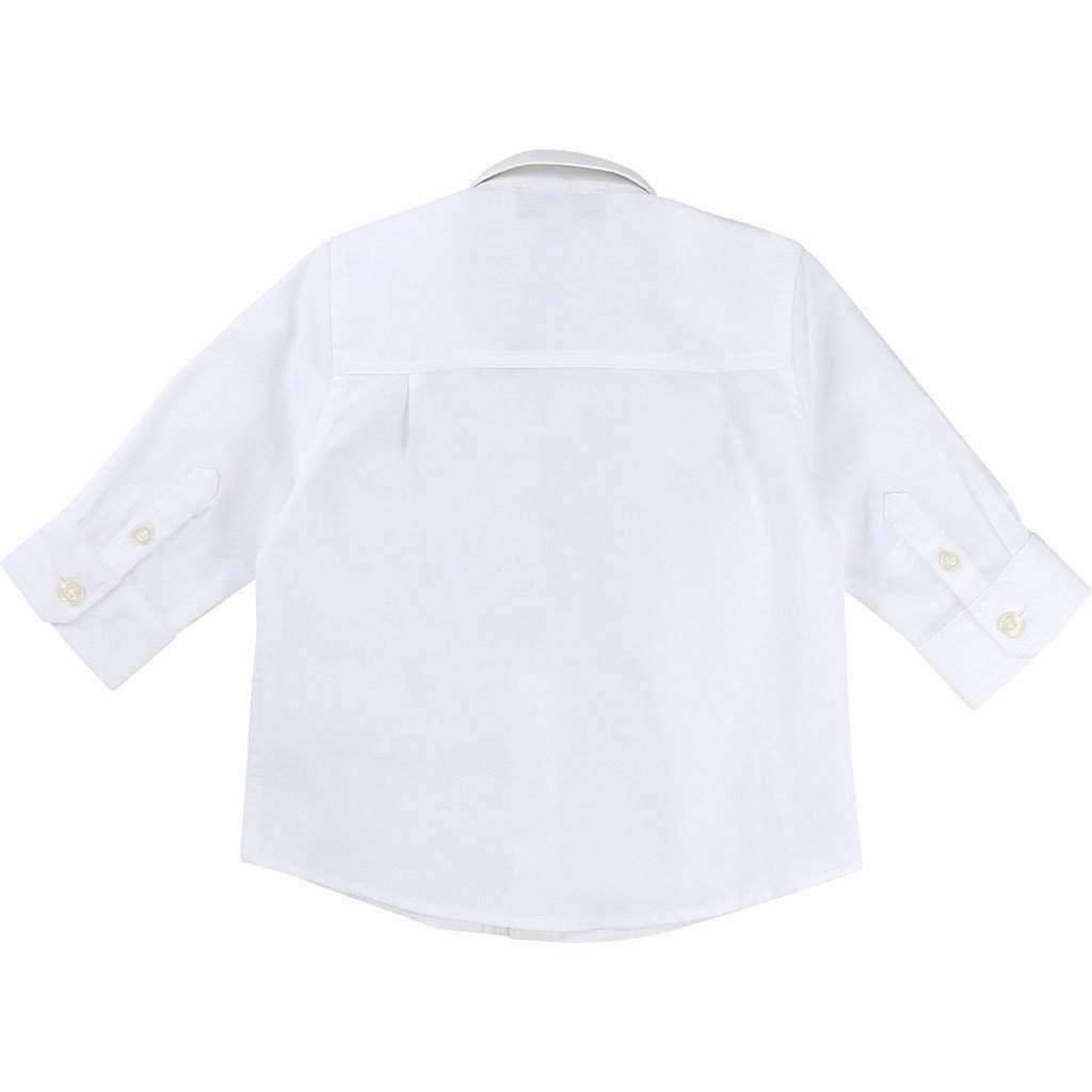 White Embroidered Shirt-Shirts-BOSS-kids atelier