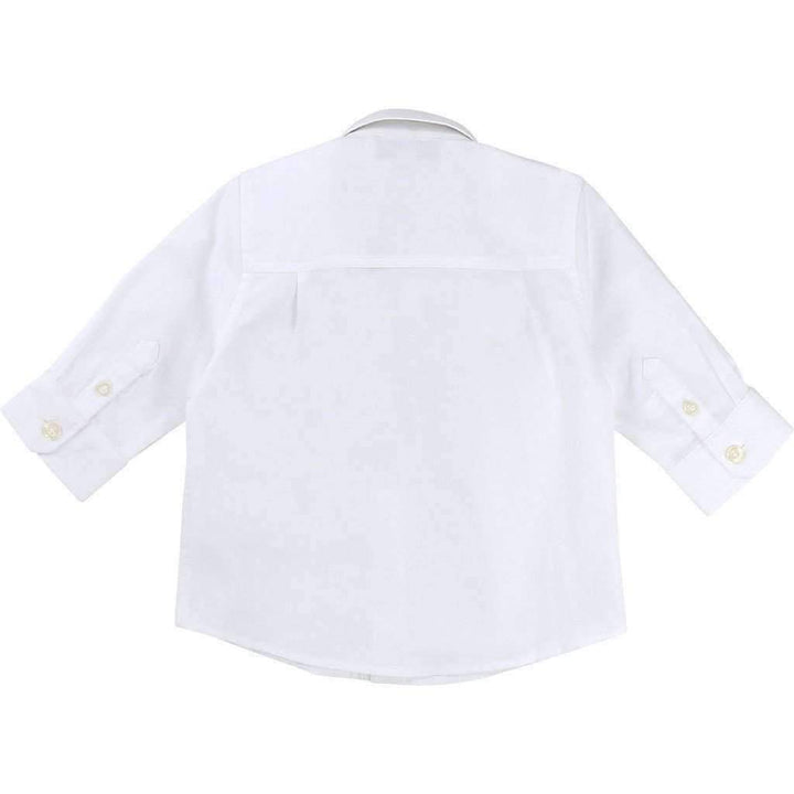 White Embroidered Shirt-Shirts-BOSS-kids atelier