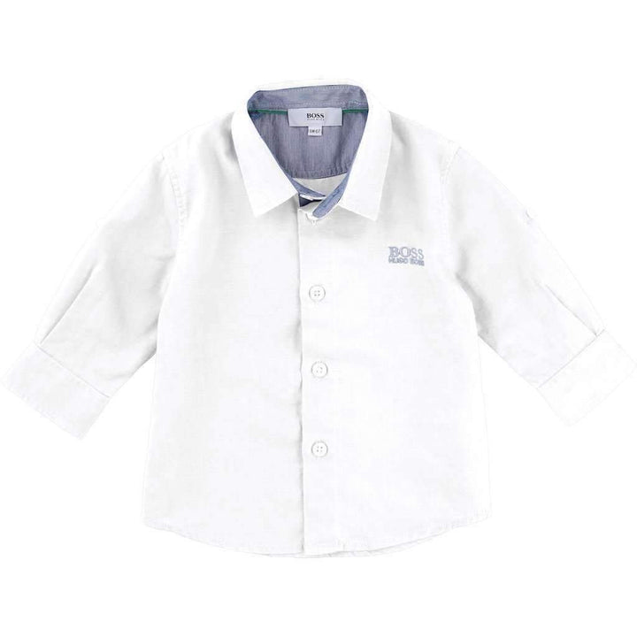 White Linen Shirt-Shirts-BOSS-kids atelier