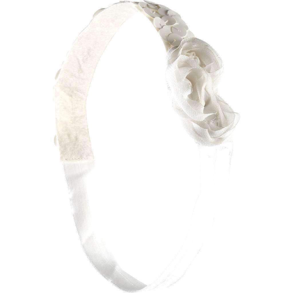 White Sequin Headband-Accessories-Billieblush-One Size-White-kids atelier