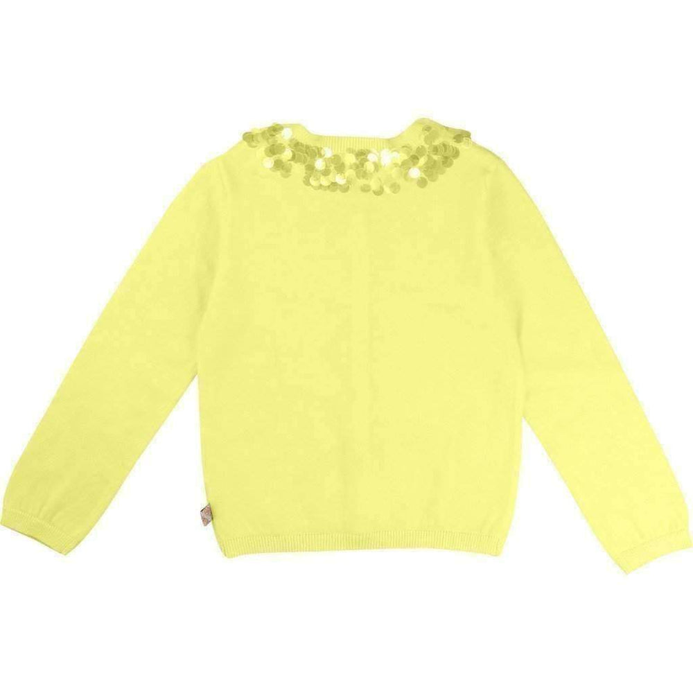 Yellow Sequin Cardigan-Outerwear-Billieblush-kids atelier
